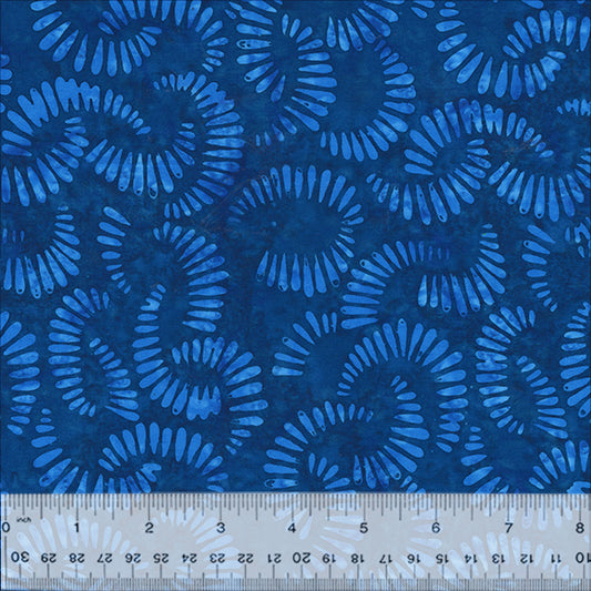 Splendor Quiltessentials 7 Batiks by Anthology Fabrics :  Citrus Slice Indigo 440Q-7 (Estimated Ship Date July 2024)