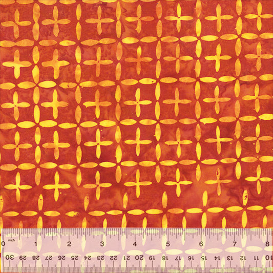 Splendor Quiltessentials 7 Batiks by Anthology Fabrics :  Intersection Blood Orange 442Q-1