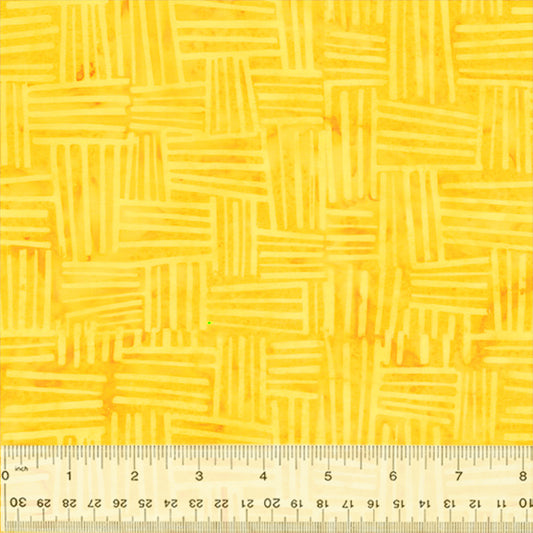Splendor Quiltessentials 7 Batiks by Anthology Fabrics :  Weave Yellow 444Q-3 (Estimated Ship Date Sept. 2024)