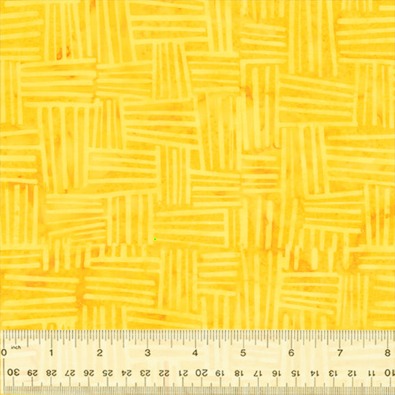 Splendor Quiltessentials 7 Batiks by Anthology Fabrics :  Weave Yellow 444Q-3 (Estimated Ship Date Sept. 2024)