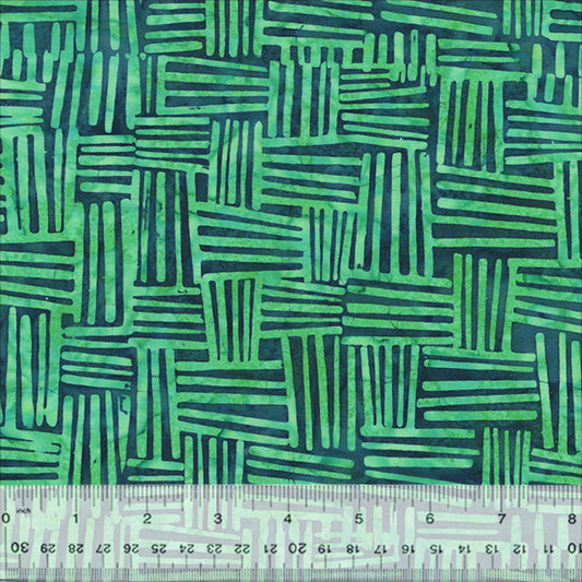 Splendor Quiltessentials 7 Batiks by Anthology Fabrics :  Weave Emerald 444Q-5 (Estimated Ship Date Sept. 2024)
