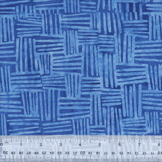 Splendor Quiltessentials 7 Batiks by Anthology Fabrics :  Weave Persian Blue 444Q-6