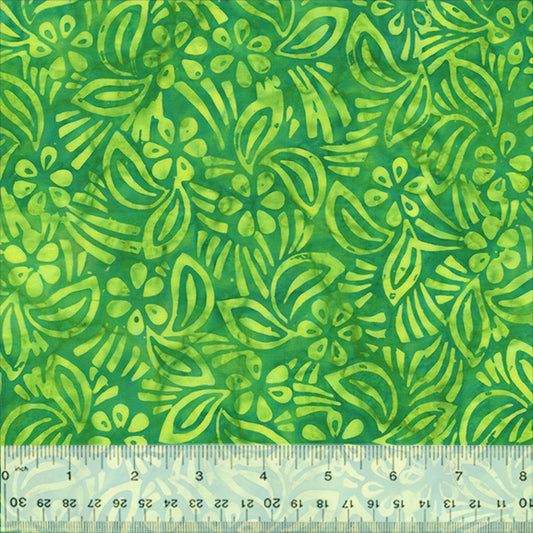 Splendor Quiltessentials 7 Batiks by Anthology Fabrics:  Hibiscus Shamrock 445Q-2 (Estimated Ship Date July 2024)