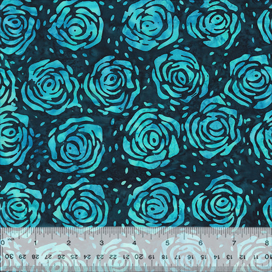 Splendor Quiltessentials 7 Batiks by Anthology Fabrics :  Roses Mermaid 446Q-2 (Estimated Ship Date July 2024)