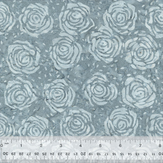 Splendor Quiltessentials 7 Batiks by Anthology Fabrics :  Roses Silver 446Q-5 (Estimated Ship Date July 2024)