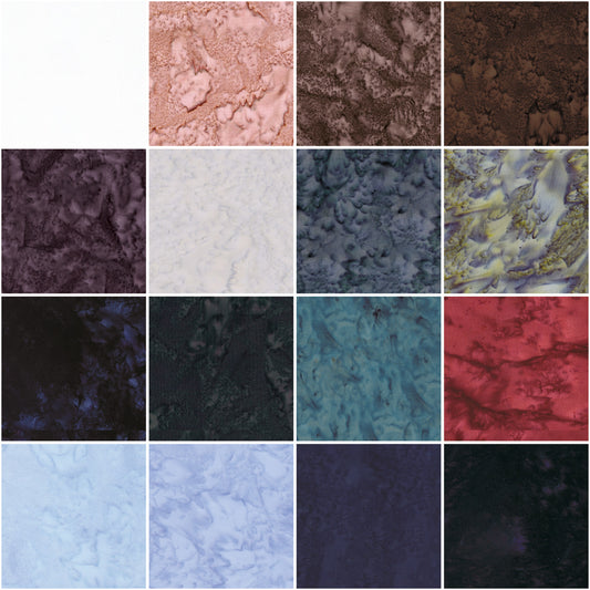 Batik Hand Dyes Quartz Crystals by RBD Collection - 5” Charm Pack (Expected February 2025)