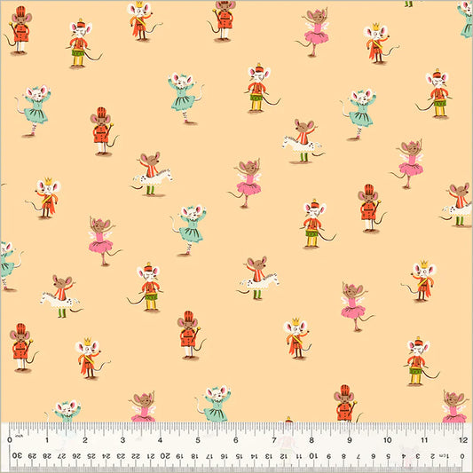 Studio Edit by Heather Ross - Nutcracker Mice Peach 50166D-3