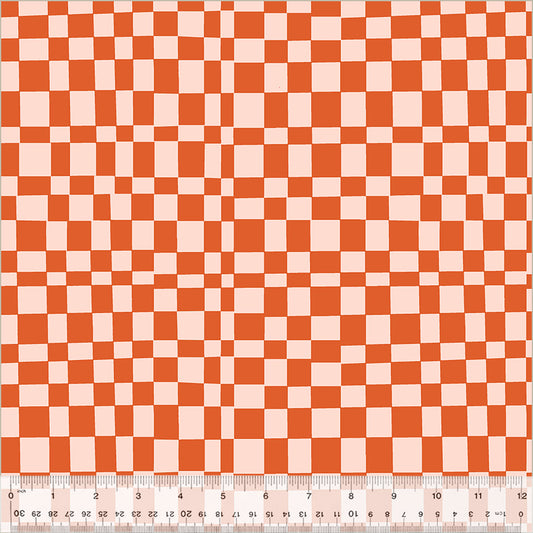 Kaleidoscope by Annabel Wrigley : Checker Mandarin Blush : 54120D-12 (Estimated Ship Date Sept. 2024)