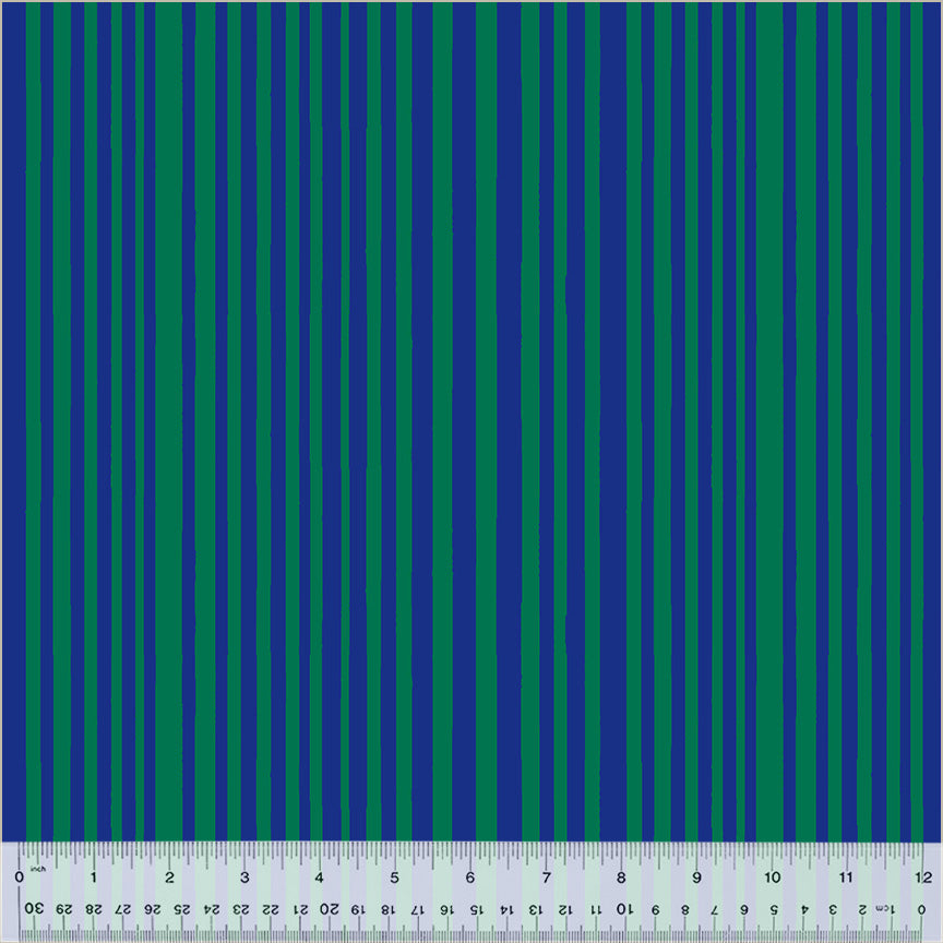 Kaleidoscope by Annabel Wrigley : Mini Stripe Majorelle Blue Kelp : 54121D-5 (Estimated Ship Date Sept. 2024)