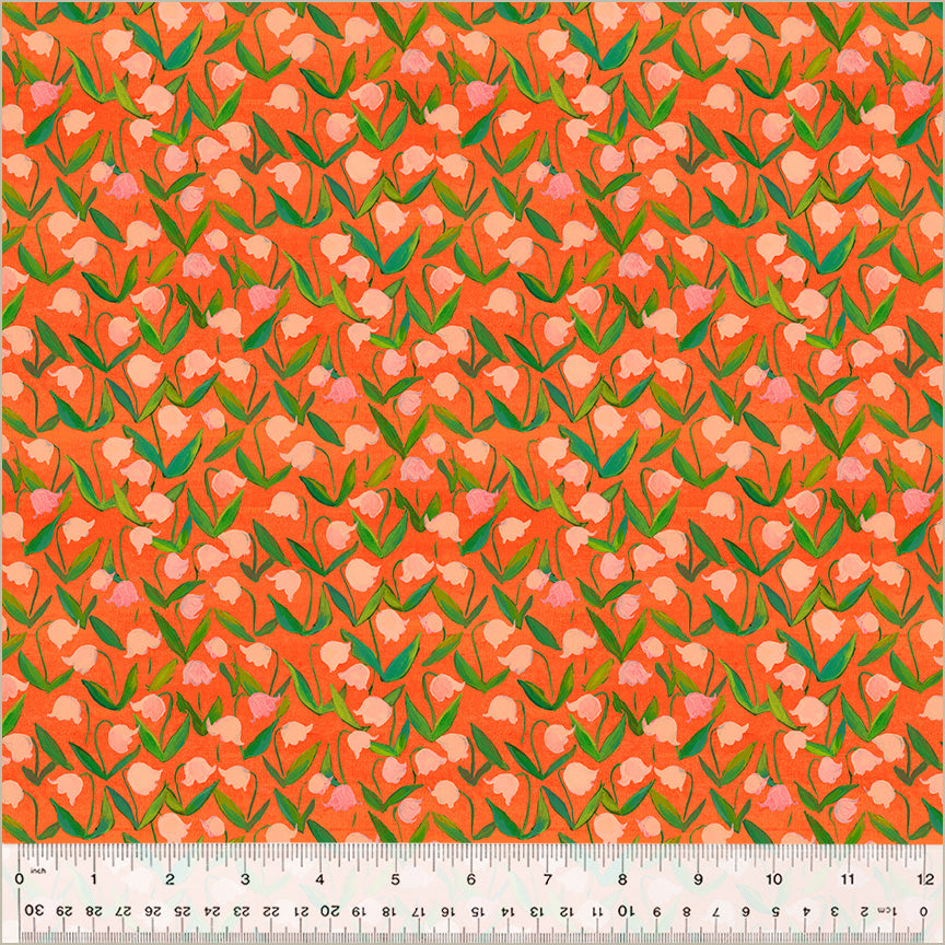 Heather Ross by Hand : Flowerbed Coral 54257D-12  (Estimated Arrival Nov.2024)