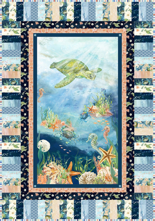 Ocean Life by Leslie Trimbach : On Key Quilt Front