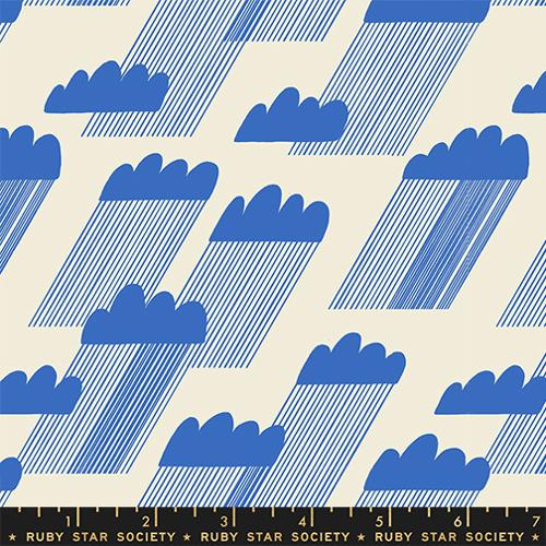 Water by Ruby Star Collaborative : Rain Clouds - Royal Blue RS5126 11