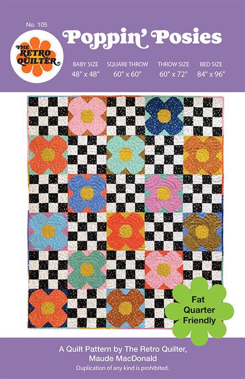 Poppin' Posies Quilt Pattern by The Retro Quilter
