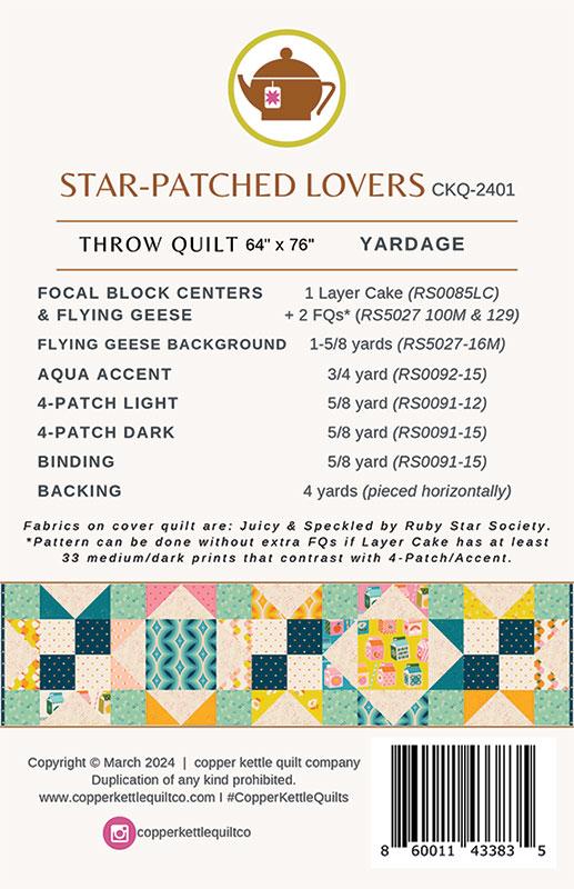 Juicy by Melody Miller - Star-Patched Lovers Quilt Kit (Estimated Ship Date Sept. 2024)