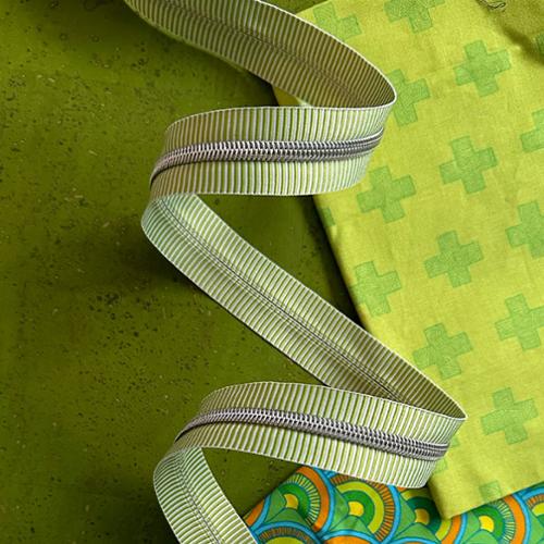 Lime Stripe Zipper Tape 3yds SASSKIT 17K