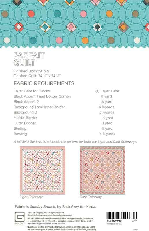 Sunday Brunch by BasicGrey : Parfait Quilt Kit (Estimated Arrival Jan. 2025)