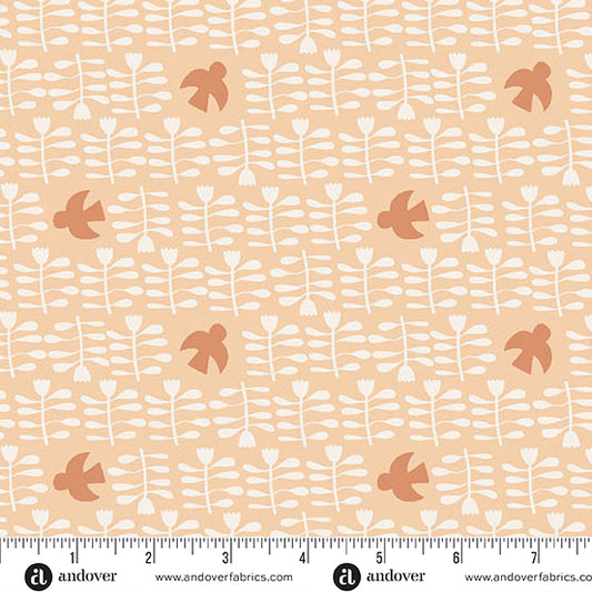 Conway Cottage by Karen Lewis Textiles : Amongst the Flowers Apricot A1417-O (Estimated Arrival April 2025)