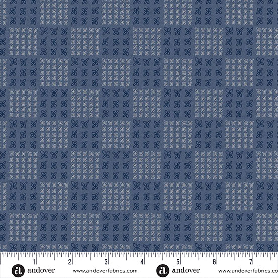 Conway Cottage by Karen Lewis Textiles : Flower Box Blue A1419-B (Estimated Arrival April 2025)