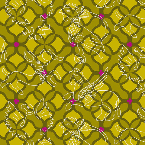 Pre-Order Chrysanthemum by Alison Glass : Folk - Pine A-877-V