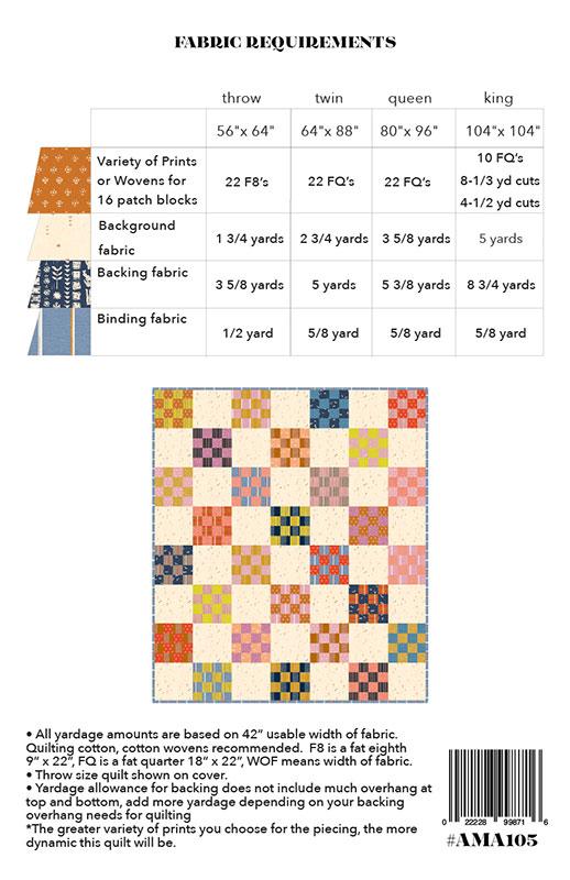 Warp & Weft ooh Lucky Lucky by Alexia Marcelle Abegg : Sixteen Patch Quilt Kit (Estimated Arrival Mar. 2025)