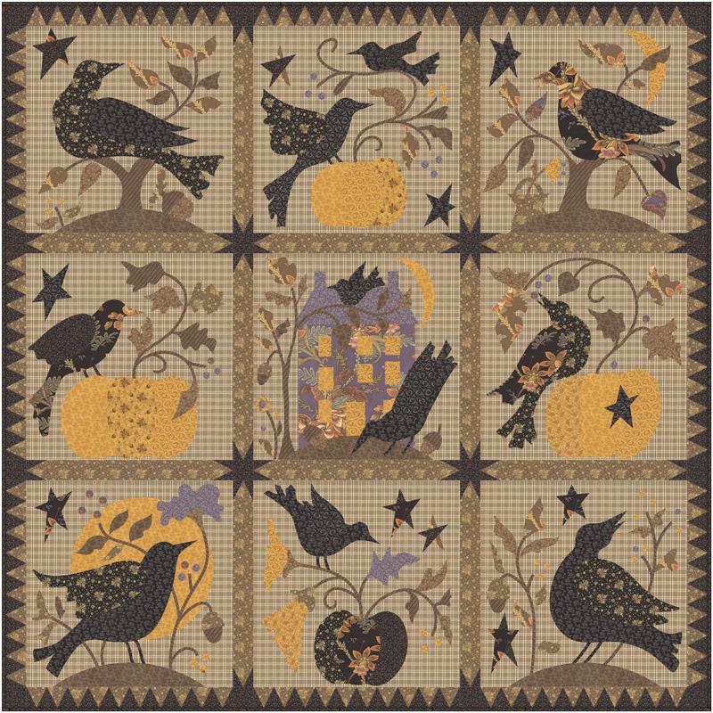 Wild Orchid by Blackbird Designs : Wild Orchid Quilt Front Shop Sample