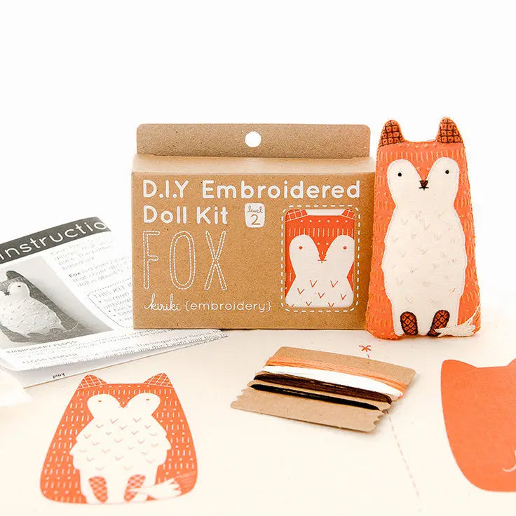 Fox Embroidery Doll Kit