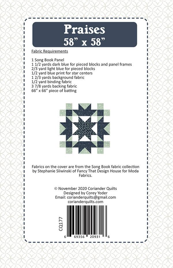 Praises Quilt Pattern by Corey Yoder of Coriander Quilts