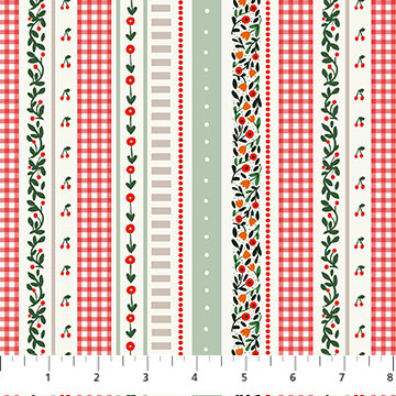 Cherry Orchard by Bernadett Urbanovics : Stripes Red Multi 91321-26