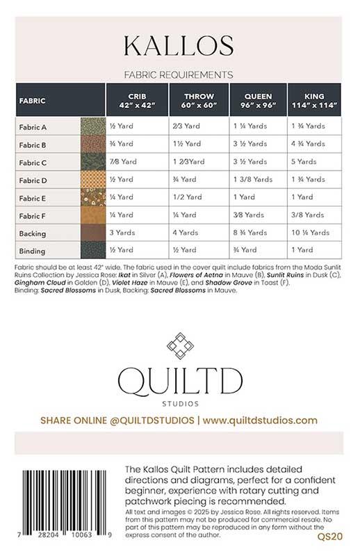 Kallos Quilt Pattern by Quiltd Studios