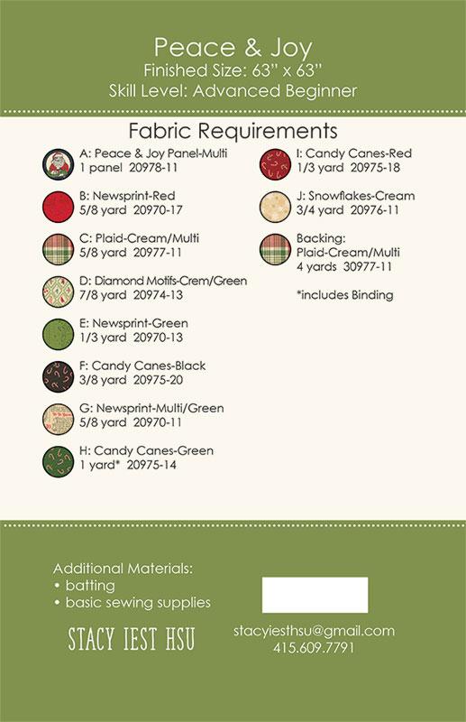 Peace and Joy Quilt Pattern by Stacy Iest Hsu