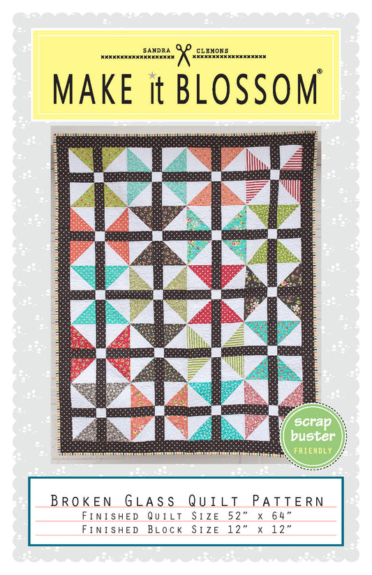 Broken Glass Quilt Pattern by Sandra Clemons : 42” Wide