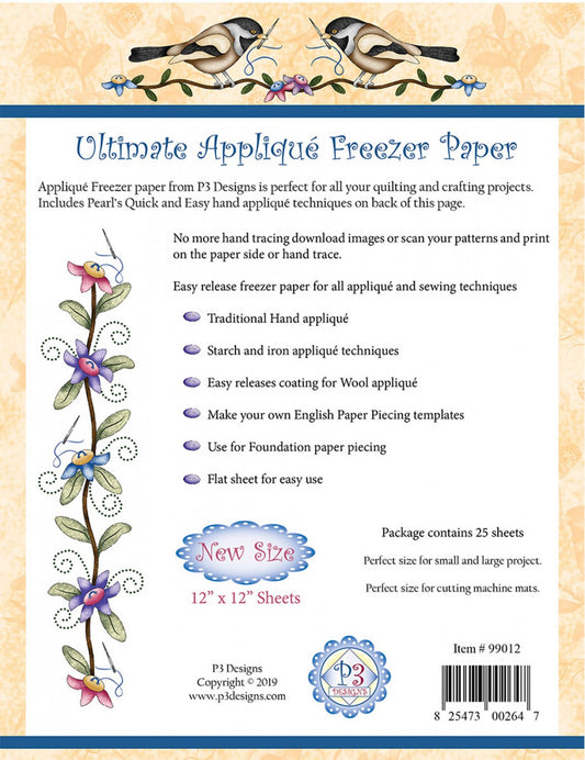 Ultimate Applique Template Freezer Paper 12in x 12in # 99012  - Special Order