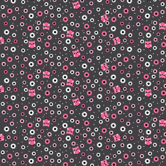 Not Scary by Poppie Cotton : Hootie Hoot Grey