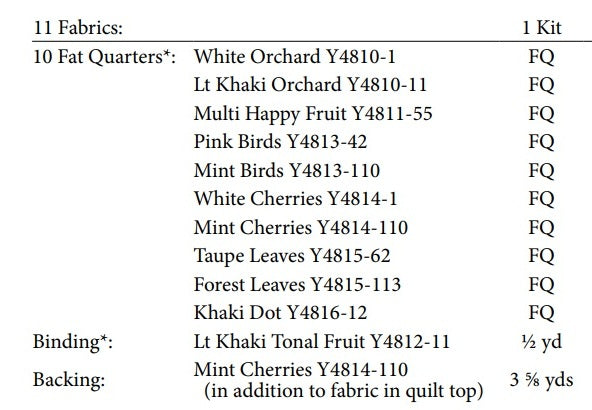 A Fruitful Life by Julia Khimich : Butterfield Quilt Kit