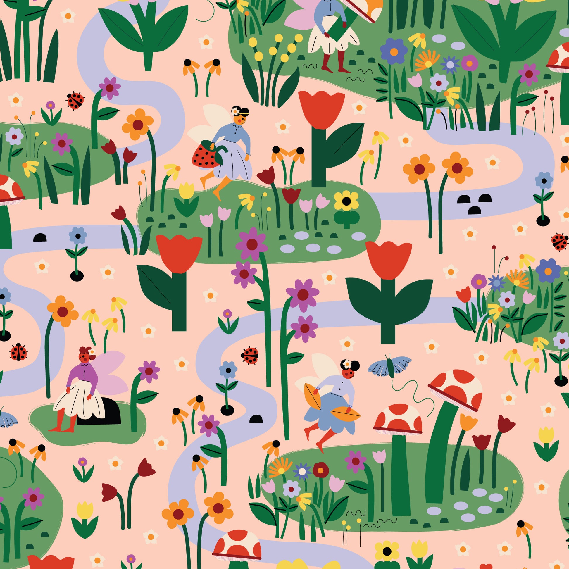 A Tulip Story by Leah Duncan : Fairy Daydreams Peach/Multi 229299