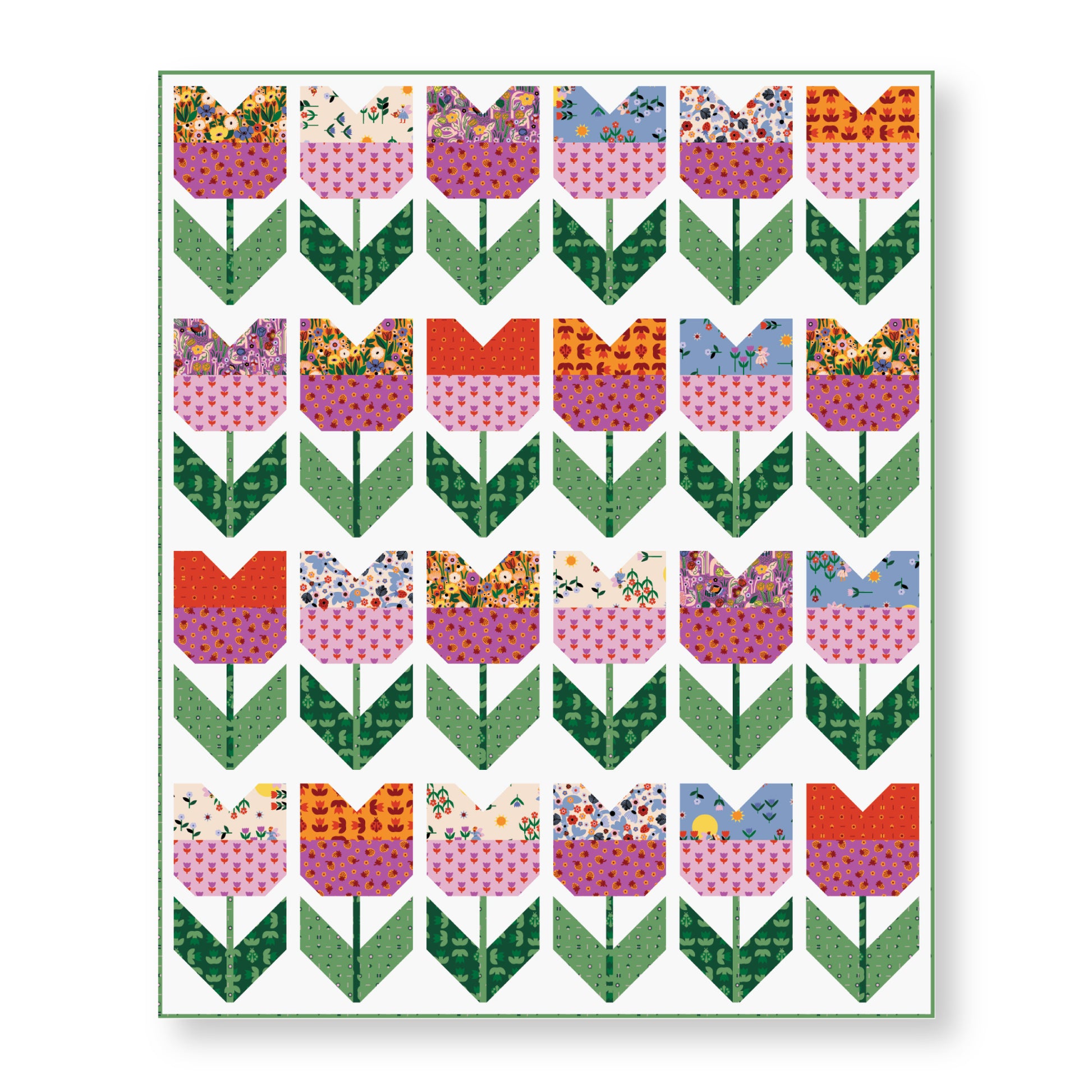 A Tulip Story by Leah Duncan : Free PDF Amsterdam Acre Quilt Pattern