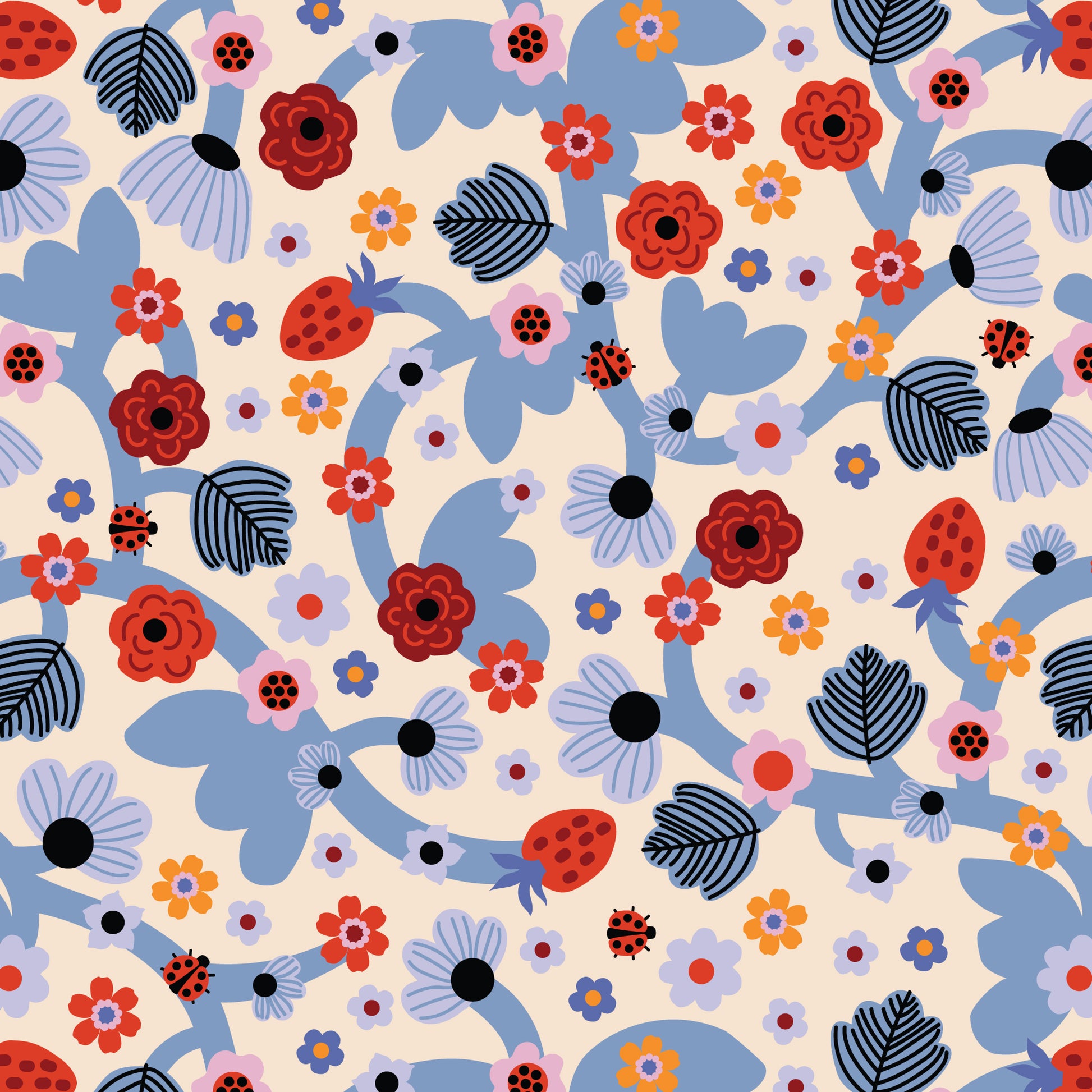 A Tulip Story by Leah Duncan : Tangled Berry Cream/Multi 229308