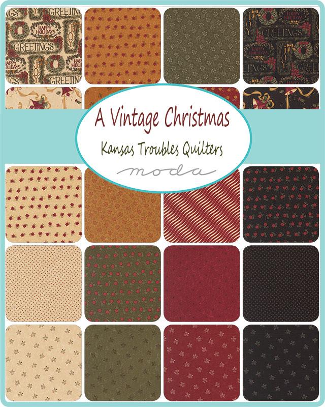 A Vintage Christmas by Kansas Troubles Quilters : Mini Charm 9780MC