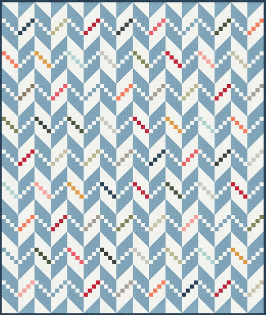 Magic Dot by Lella Boutique : Persnickety Blue Quilt Kit (Estimated Ship Date Oct. 2024)