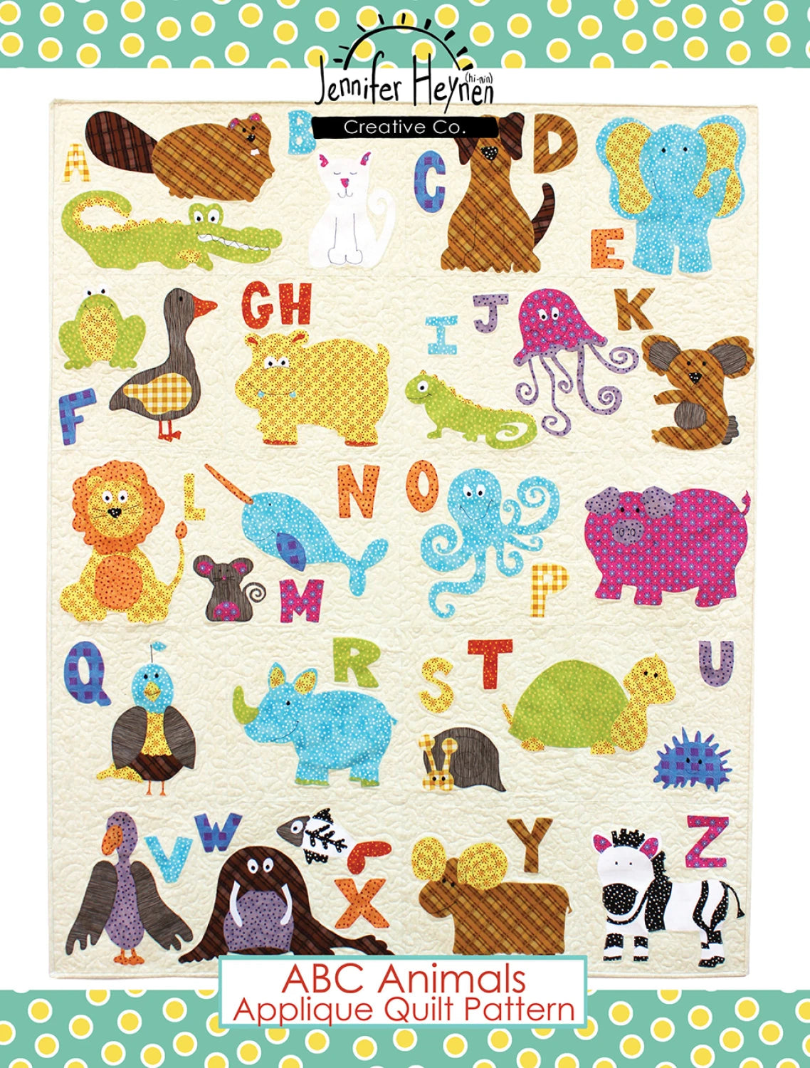 ABC Animals Applique Quilt Pattern by Jennifer Haynen PT-5289