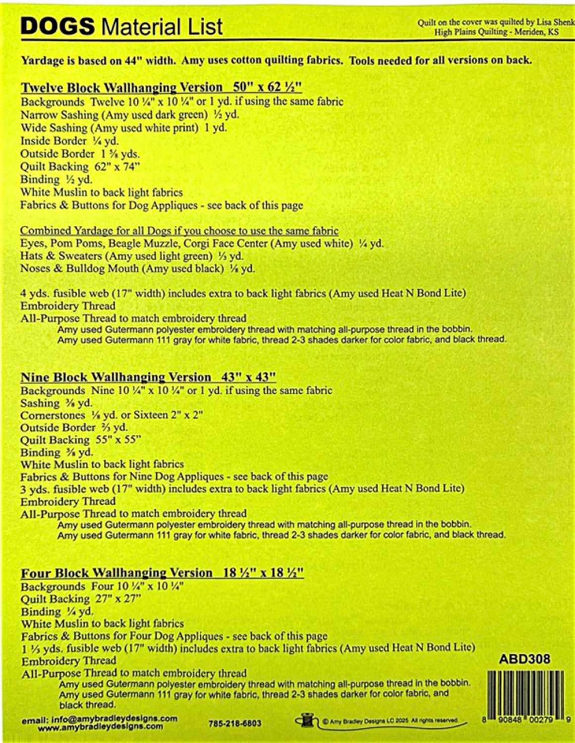 Dogs Appliqué Pattern by Amy Bradley - Estimated Arrival January 2026