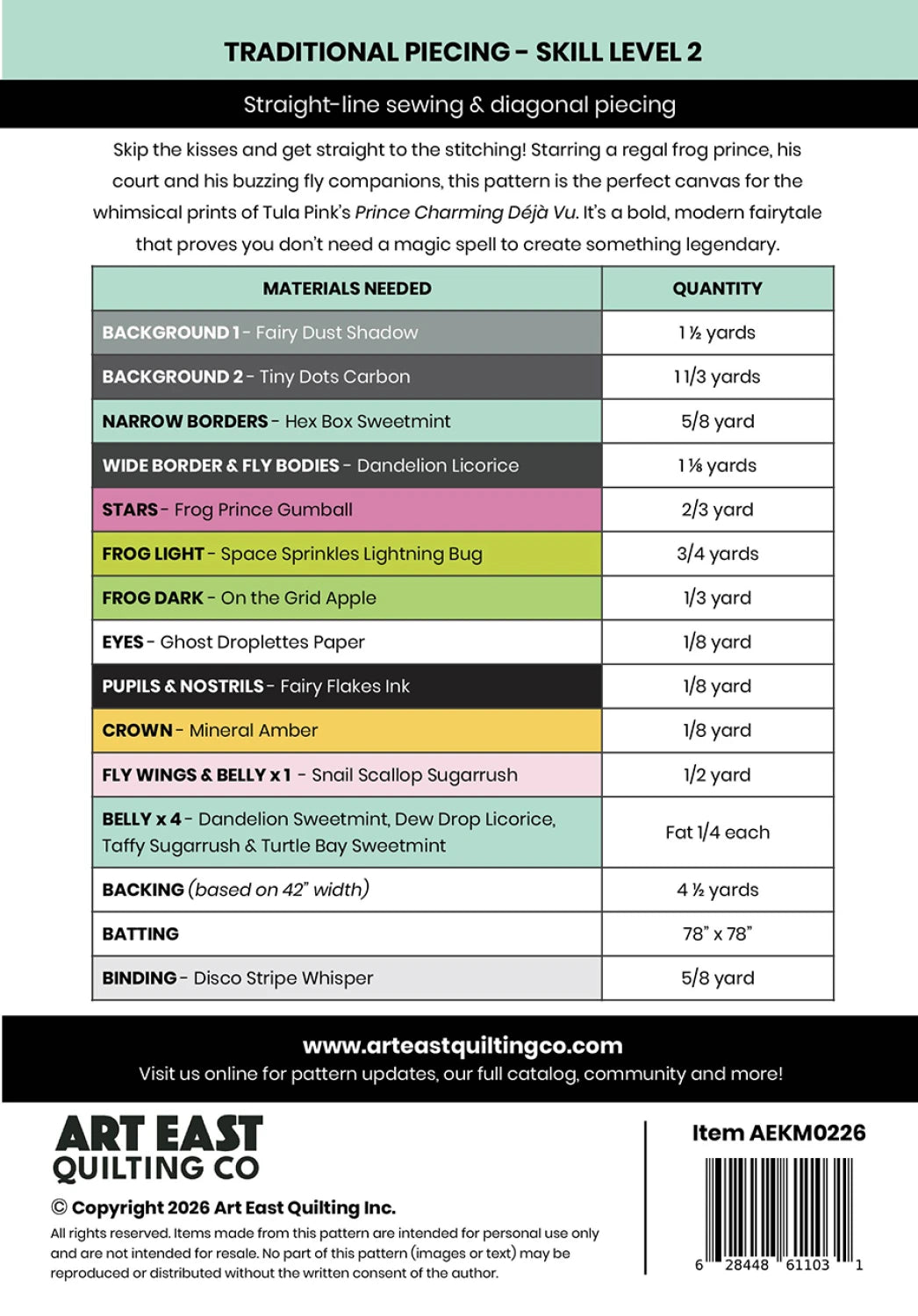 Kiss Me, I'm Charming!  Quilt Pattern by Art East Quilting Co.