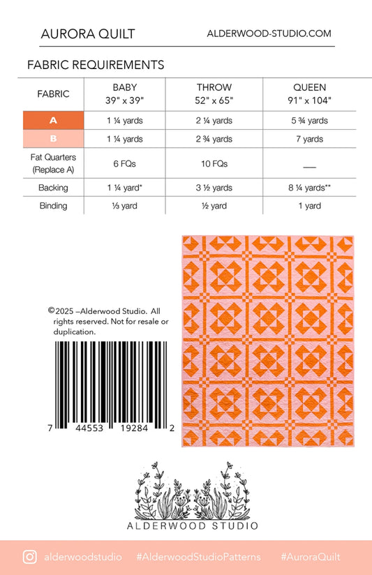 Aurora Quilt Pattern by Alderwood Studio