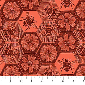 Indelible Ink by Anna Maria Textiles : Busy Coral AMT1005-38V