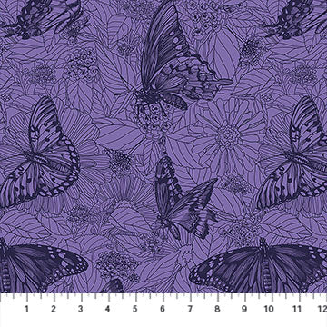 Indelible Ink by Anna Maria Textiles : Winging It Blueberry AMT1006-63V