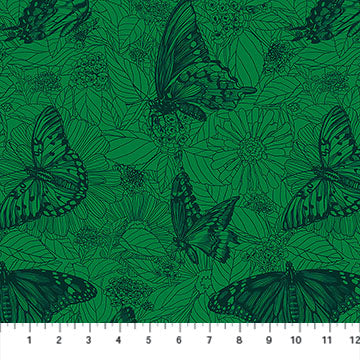 Indelible Ink by Anna Maria Textiles : Winging It Jade AMT1006-72C