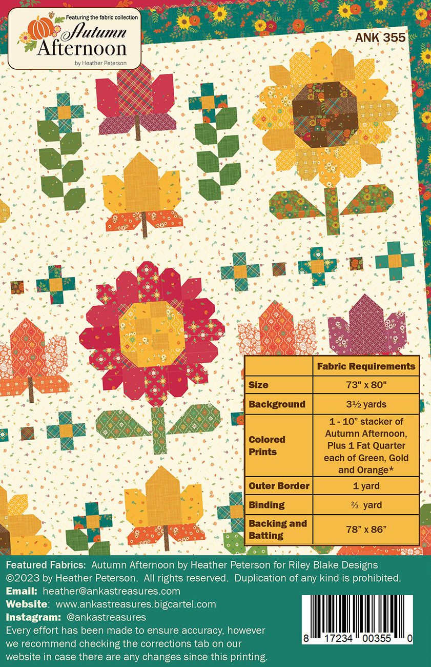 Autumn Afternoon Sampler # ANK355 - Special Order