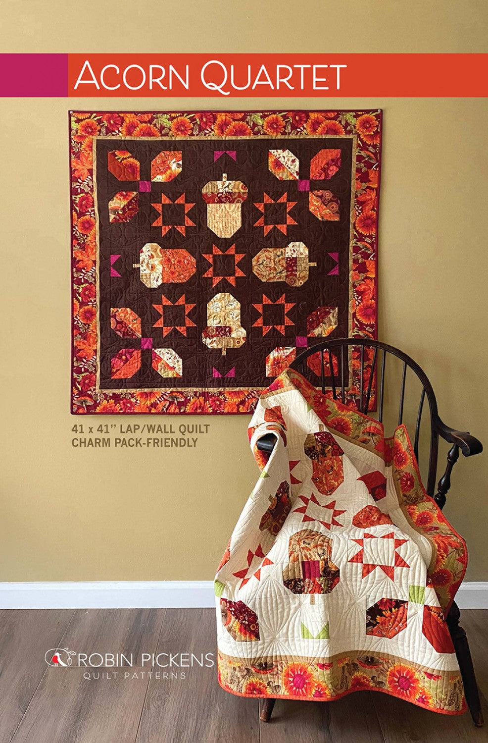 Acorn Quartet Quilt Pattern by Robin Pickens