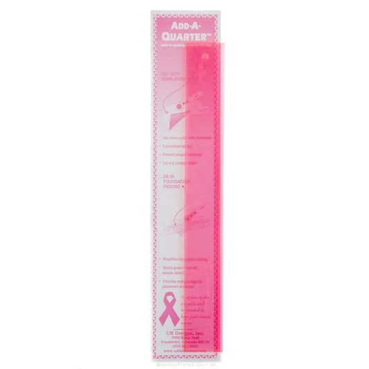 Add A-Quarter Ruler 1 1/2in x 12in Pink For Breast Cancer Awareness # CM12-PNK - Special Order