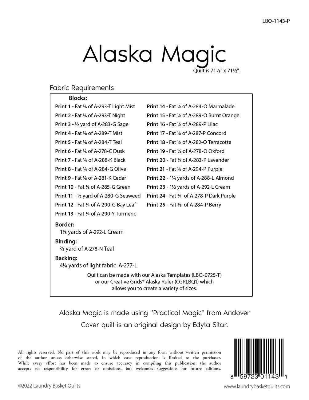 Alaska Magic Quilt Pattern by Laundry Basket Quilts
